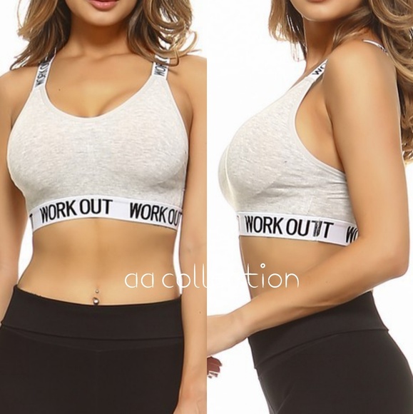 Workout Logo band sports bra activewear padded - Picture 5 of 5